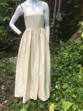 Vintage raw silk maxi Dress by French designer